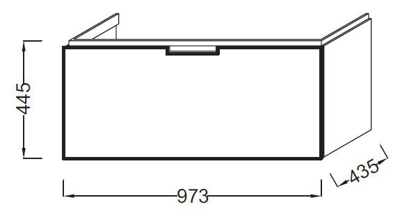 Тумба под раковину Jacob Delafon Reve 100 подвесная 1 ящик