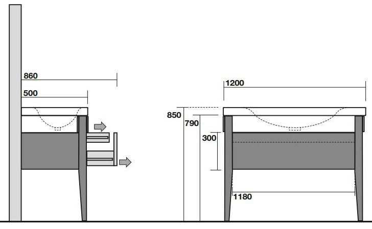 Тумба под раковину Kerasan Bentley 120