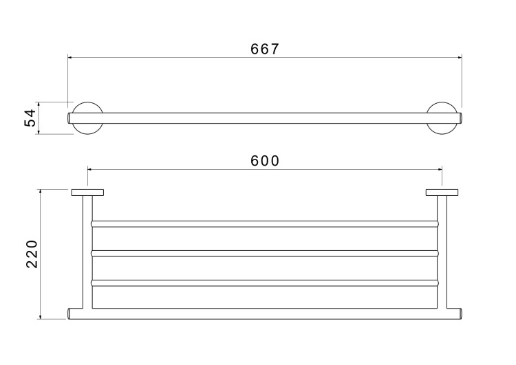 Полка для полотенец Aquatek матовый черный AQ4222MB Оберон