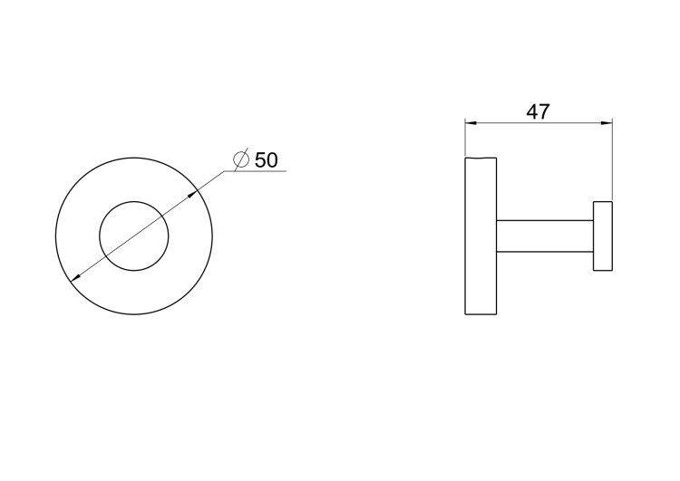 Крючок Aquatek матовый черный AQ4601MB Бетта