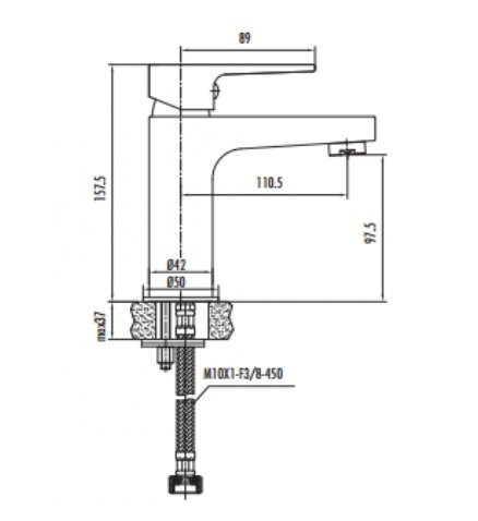 Cмеситель для раковины SHARP ЧЕРНЫЙ