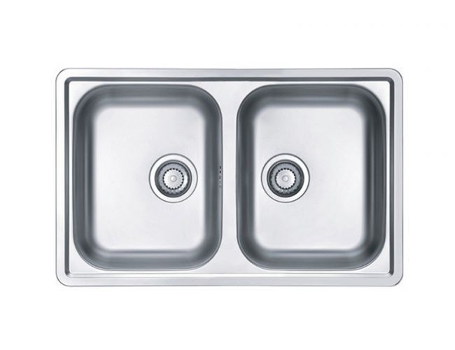 Мойка LINE 90 NAT-90 790X500 2X в компл. с сифоном 1130555,