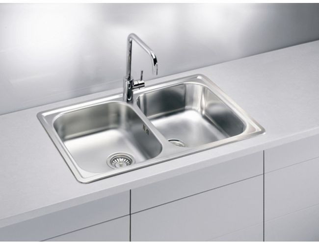 Мойка LINE 90 NAT-90 790X500 2X в компл. с сифоном 1130555,