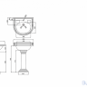 Классическая раковина на 1 отверстие с круглым пьедесталом