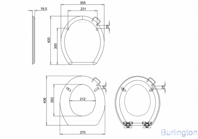 Сиденье на петлях с микролифтом, красное дерево (матовое) [S42]