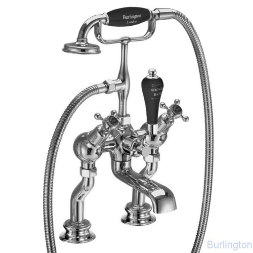 Смеситель для ванны &quot;под наклоном&quot; с ручным душем, Regent, набортный [CLR19 BLA]