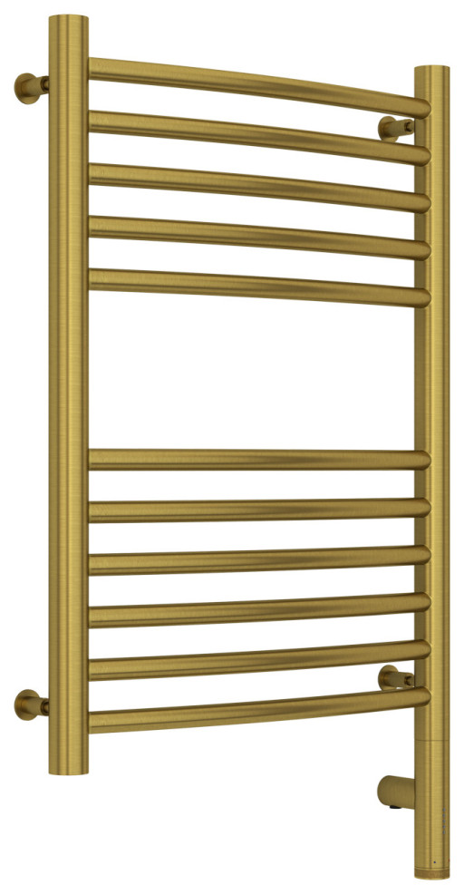 Полотенцесушитель электрический Сунержа Богема 3.0 выгнутая 600х400 МЭМ правый Состаренная латунь