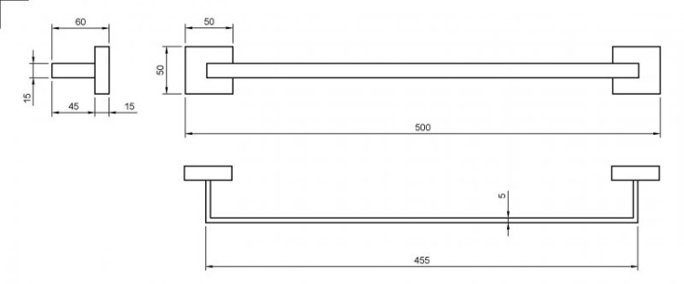 Полотенцедержатель 45 см Cezares PRIZMA-TH06OR