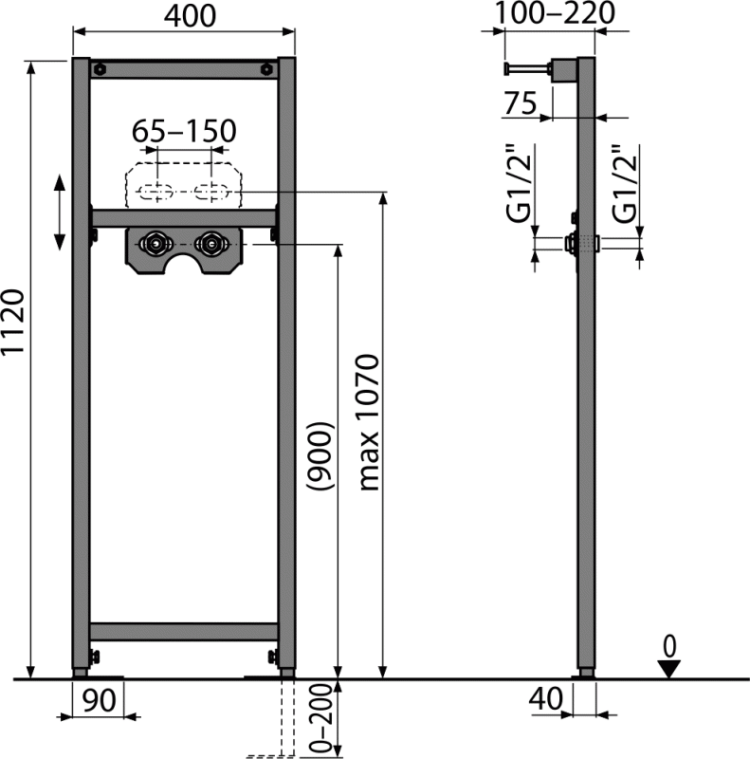 Монтажная рама для смесителя Alcadrain A104B/1120
