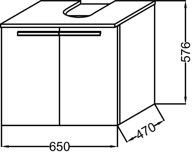 Мебель под раковину 65 см, 2 дверцы Jacob Delafon STRUKTURA EB1382-N18