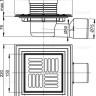 Сливной трап 150×150/50/75 мм боковой сток, решетка из нержавеющей стали, фланец из нержавеющей стали, воротник изоляции 2–го уровня, гидрозатвор сухой и мокрый Alcadrain APV3444