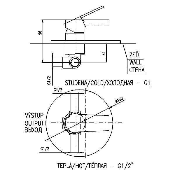 Смеситель для душа Rav Slezak Colorado CO183L