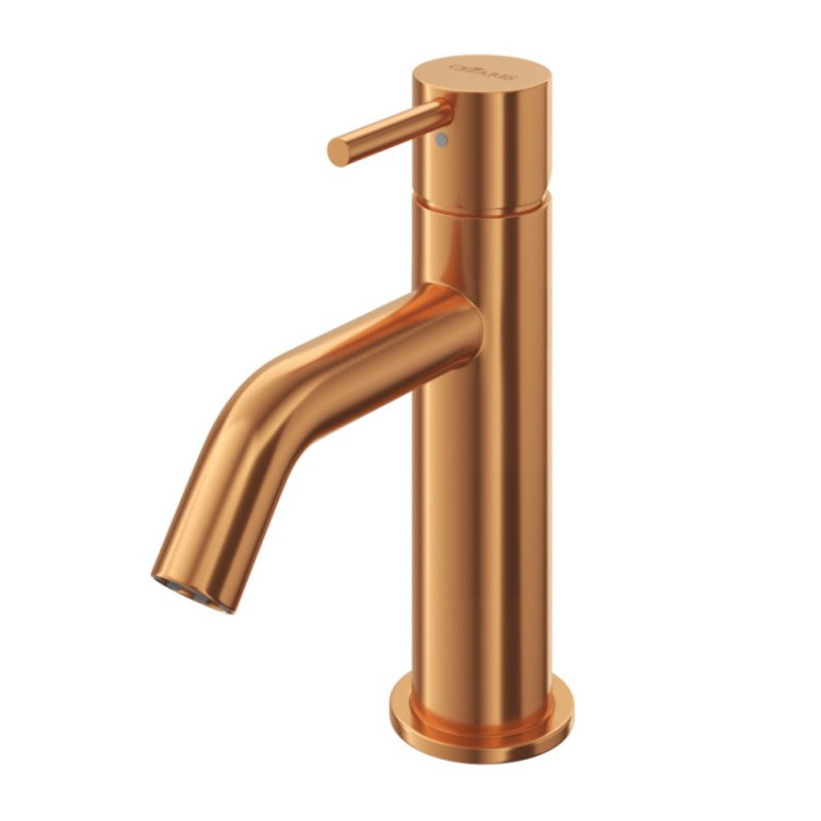 Смеситель для раковины однорычажный, с тонкой ручкой, с донным клапаном Cezares LEAF-LSM2-L-GM