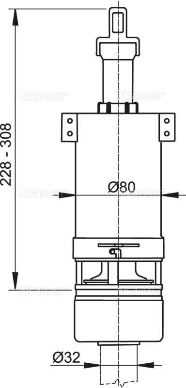 Сливной механизм для высоко расположенного бачка Alcadrain A03