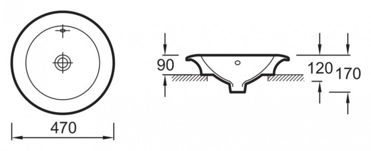Раковина Jacob Delafon Ronde 47 E1183-00