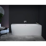Акриловая ванна угловая левосторонняя, чёрная фронтальная панель, белая чаша Cezares SLIM CORNER-180-80-60-L-NERO-SET