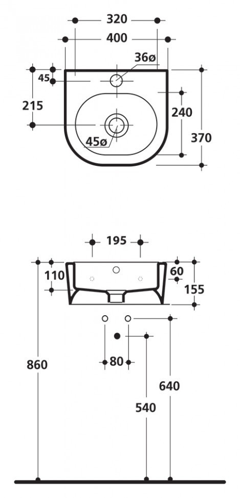 Раковина Kerasan Flo 40 3149