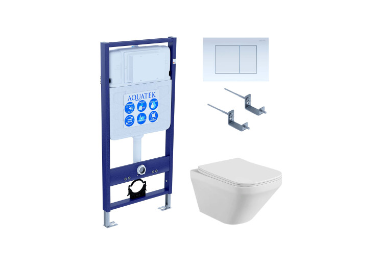 Комплект унитаз + инсталляция Aquatek SET AQUATEK ЛИРА-009 4в1
