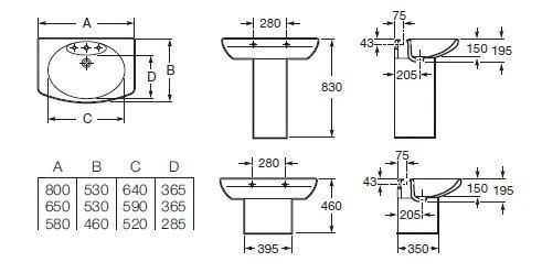 Раковина Roca Dama Senso 65 327511000