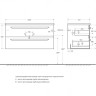 База под раковину подвесная с двумя выкатными ящиками Cezares ECO-CER-N-800-2C-SO-BO