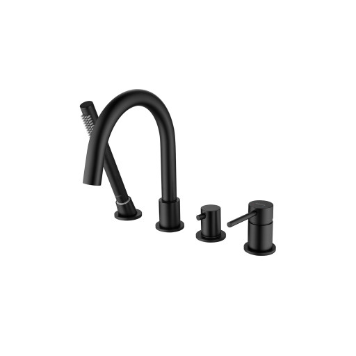 Смеситель на борт ванны на 4 отв. Aquatek, матовый черный AQ1348MB ЕВРОПА