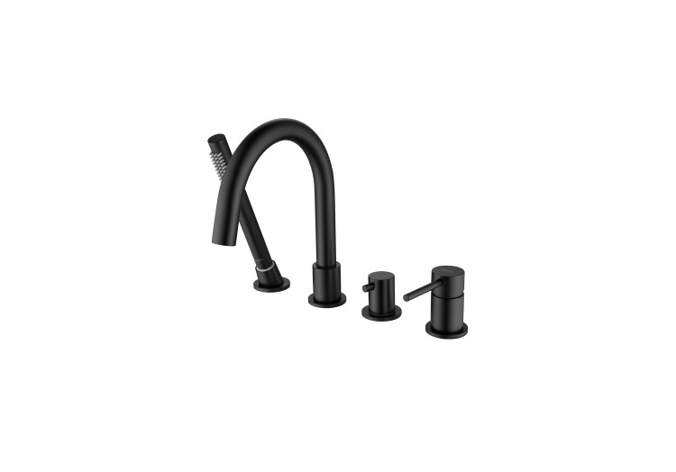 Смеситель на борт ванны на 4 отв. Aquatek, матовый черный AQ1348MB ЕВРОПА