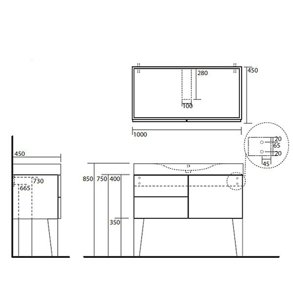 Тумба под раковину Kerasan Cento 9155