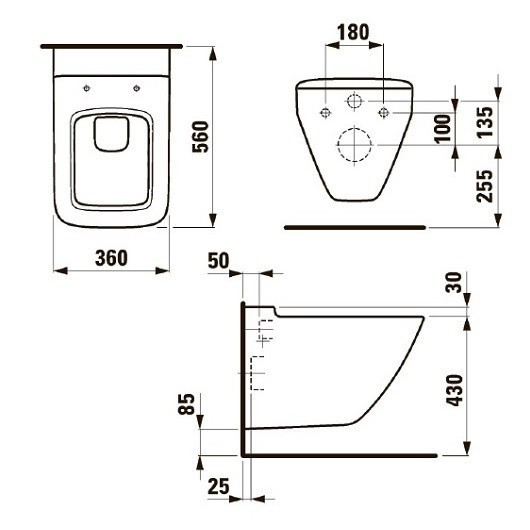 Унитаз Laufen Palace New 8.2070.0 подвесной