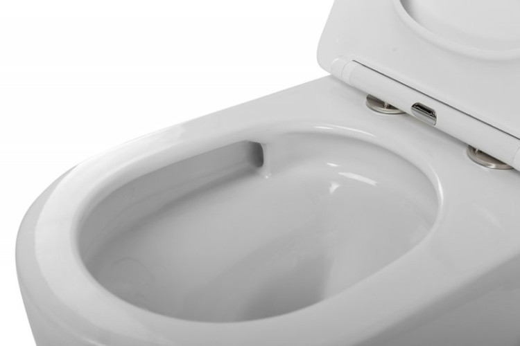 Унитаз подвесной безободковый со смывом Торнадо с сиденьем дюропласт soft close Cezares CZR-2426-TH-TOR/SC