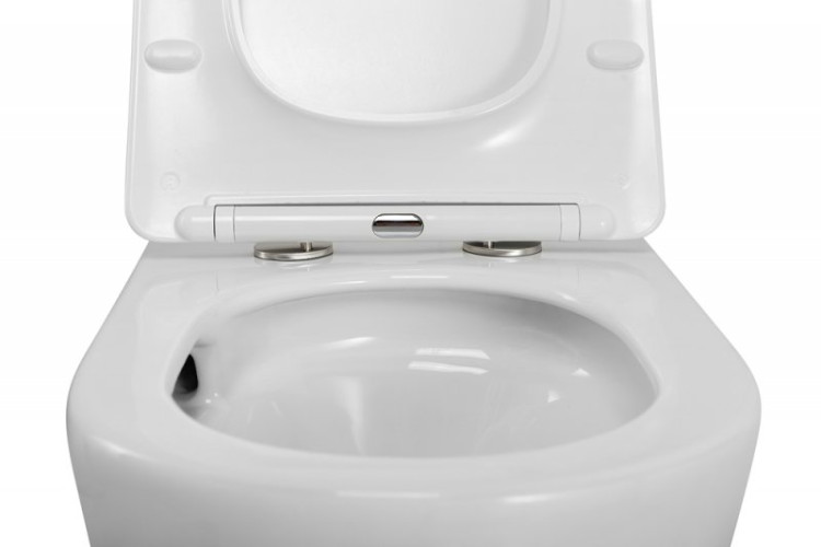 Унитаз подвесной безободковый со смывом Торнадо с сиденьем дюропласт soft close Cezares CZR-2426-TH-TOR/SC