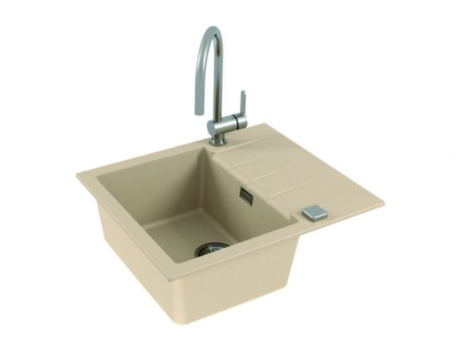 Мойка ALVEUS GRANITAL CADIT 10 TERRA - G22 590 X 500  1X в комплекте с сифоном 1132823,