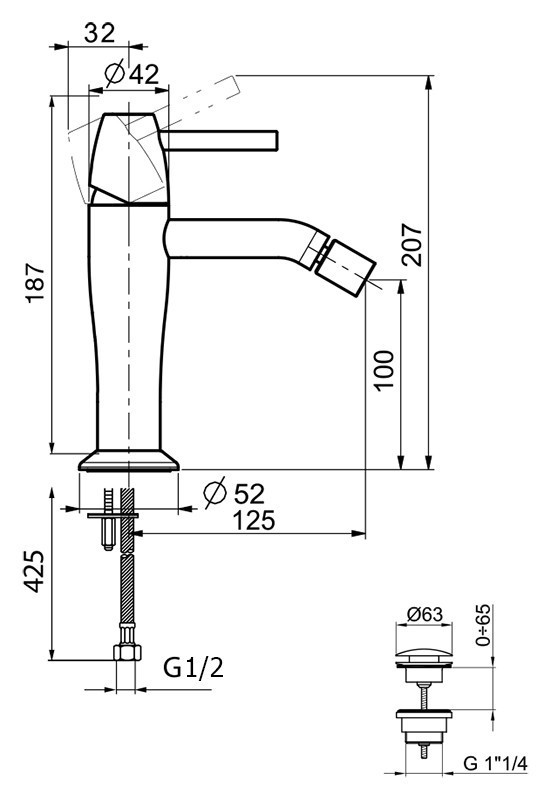 Смеситель для биде Webert Opera moderna OE840102
