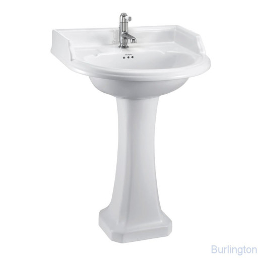 Классическая раковина на 1 отверстие с пьедесталом