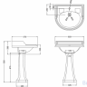 Классическая раковина на 1 отверстие с пьедесталом