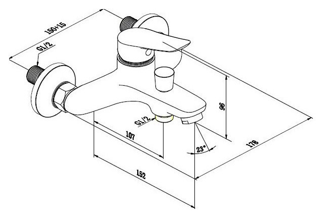 Смеситель для ванны Damixa Origin One 811000000