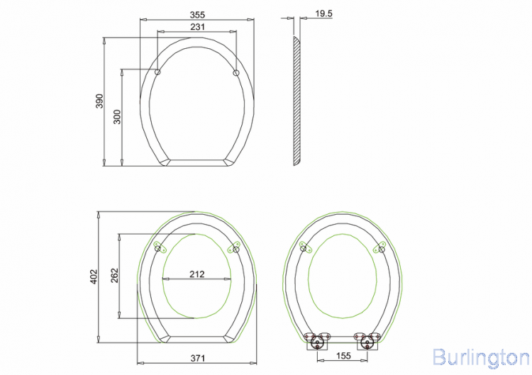 Сиденье на петлях с микролифтом, матовый белый [S45]