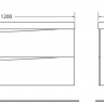 База под раковину подвесная с двумя выкатными ящиками, 1200x450x500 BelBagno MARINO-1200-2C-SO-BO-P