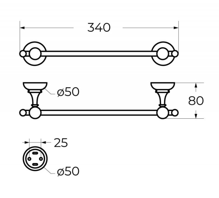 Полотенцедержатель Cezares APHRODITE-TH05-01-M