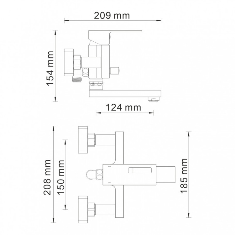 WasserKRAFT Alme 1501 Смеситель для ваннкороткиизливом