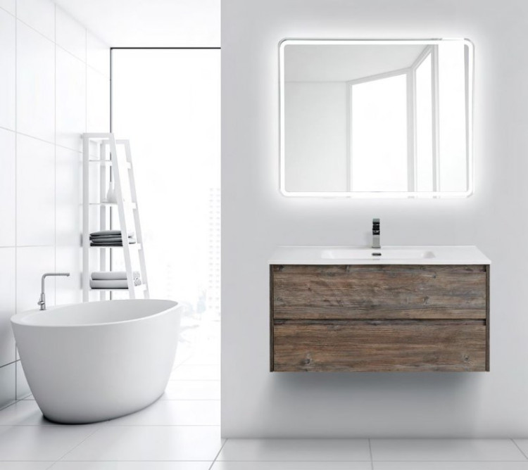 База под раковину подвесная с двумя выкатными ящиками BelBagno KRAFT-1000-2C-SO-RNN