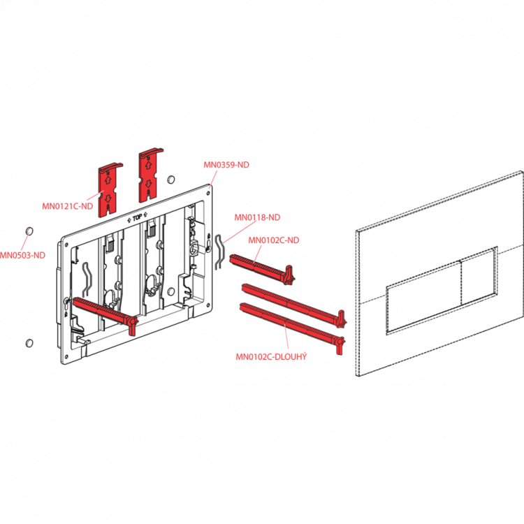 Кнопка управления для скрытых систем инсталляции, белый/xром-глянец Alcadrain M770