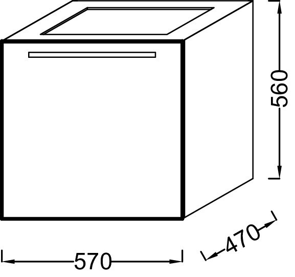 Мебель 57 см для раковины-столешницы, серый антрацит Jacob Delafon STRUKTURA EB1284-N14