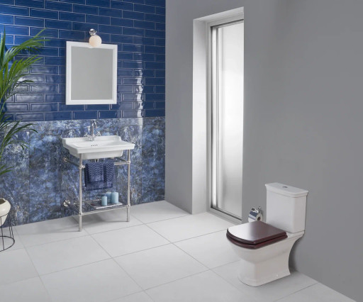 Комплект напольного унитаза Serenada с деревянной крышкой, механизм 3/6 л