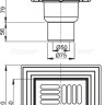 Сливной трап 150×150/50/75 мм прямой сток, решетка из нержавеющей стали, фланец из нержавеющей стали, воротник изоляции 2–го уровня, гидрозатвор сухой и мокрый Alcadrain APV4444