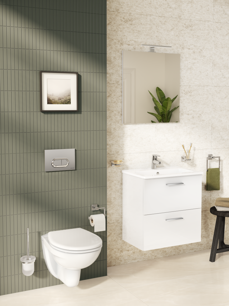 Набор мебели Mia 60 см с раковиной и ящиками, белый глянцевый