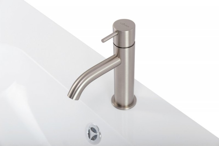 Смеситель для раковины однорычажный, с тонкой ручкой, с донным клапаном Cezares LEAF-LSM2-L-PO