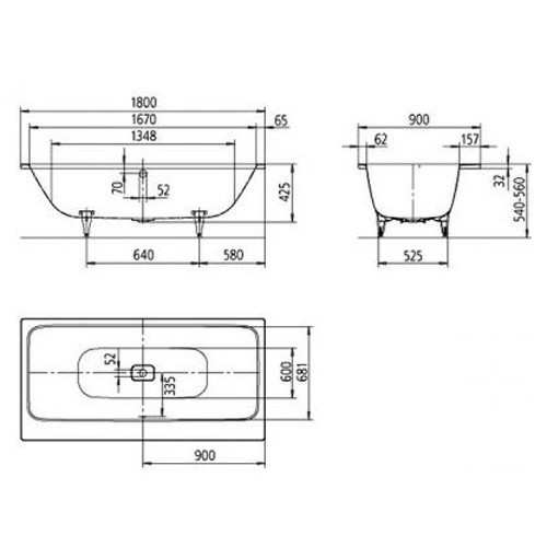 Стальная ванна Kaldewei Asymmetric Duo 742 180х90