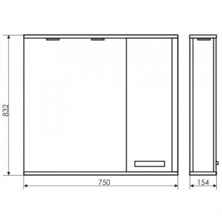 Зеркальный шкаф Comforty Тулуза 75