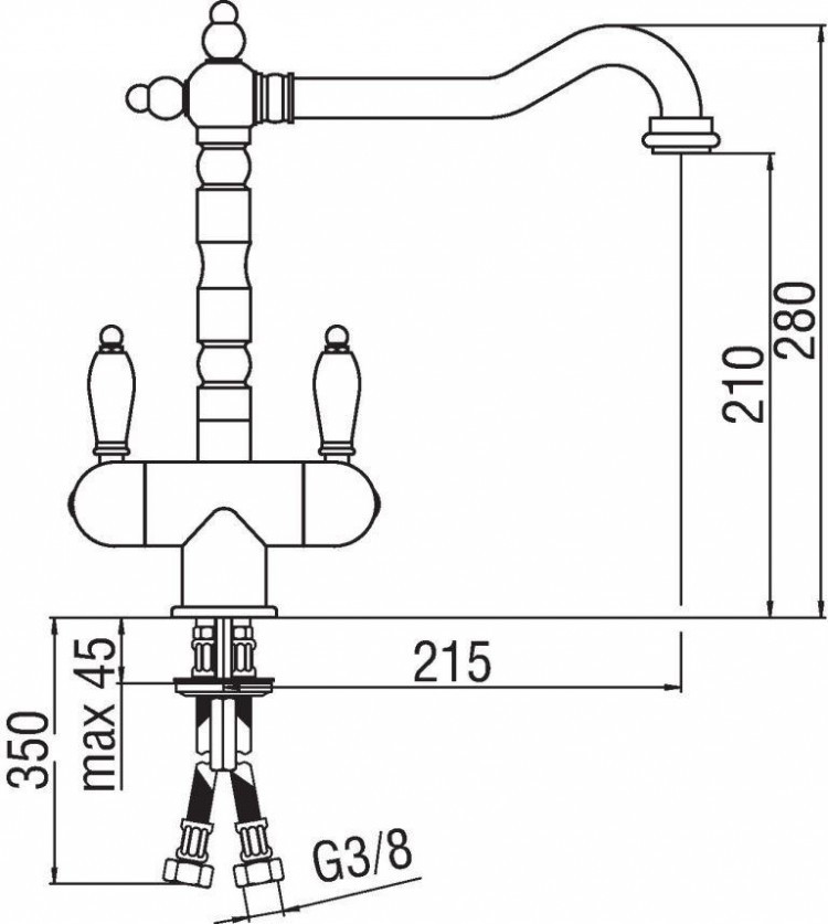 Смеситель для кухни Nobili Antica AT18117BR