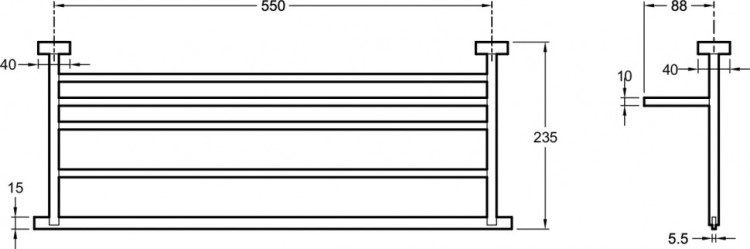 Полка для полотенец, 55,5 х 23,5 см. Jacob Delafon EO E77882-CP